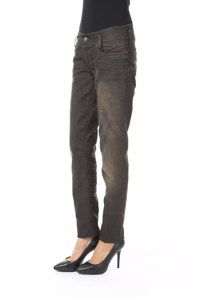 BYBLOS Jeans Femme Regular Fit Noir en Coton