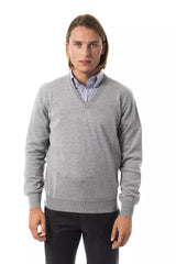 Pull en laine grise pour homme Uominitaliani