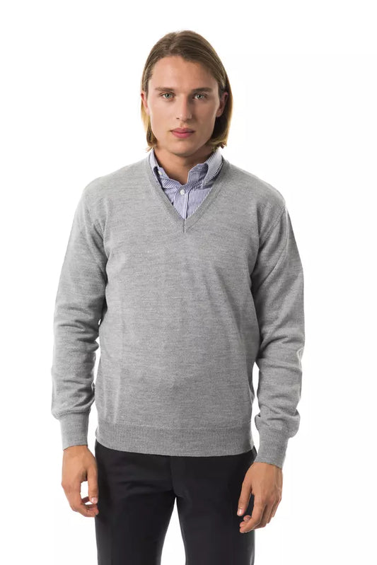 Pull en laine grise pour homme Uominitaliani