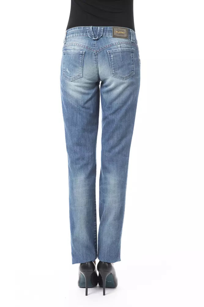 BYBLOS Jean Femme Regular Fit Bleu en Coton