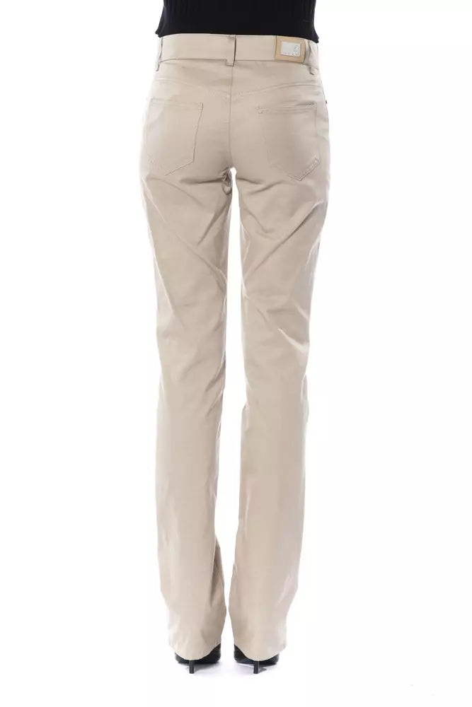 BYBLOS Beige Cotton Women Pant - Élégance et Confort