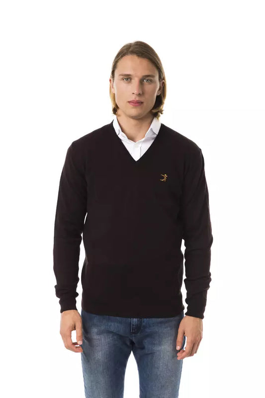 Pull en laine mérinos marron pour homme Uominitaliani