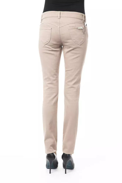 Pantalon femme en coton beige BYBLOS