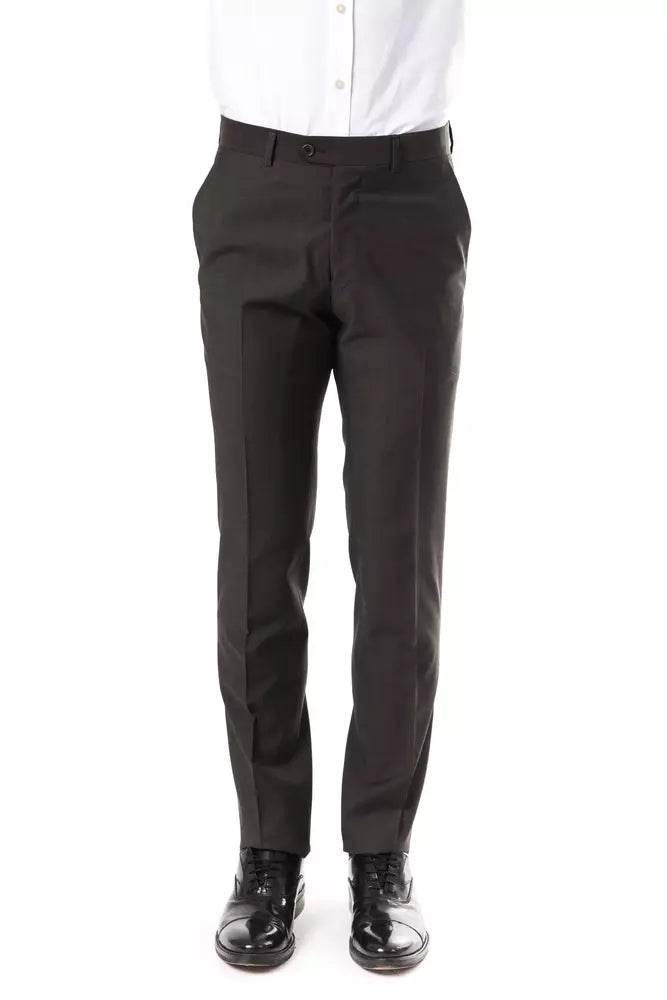 Pantalon de costume gris en laine pour homme Uominitaliani