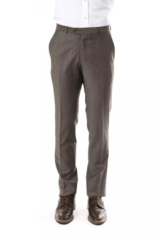 Pantalon de costume pour homme en laine grise Uominitaliani