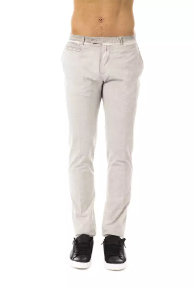 Uominitaliani grijze katoenen casual herenbroek