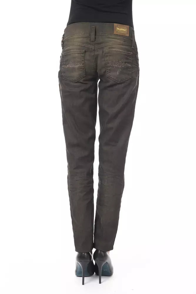 BYBLOS Jeans Femme Regular Fit Noir en Coton