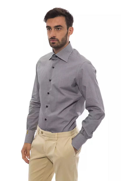Chemise homme en coton noir, haute couture italienne, Billionaire