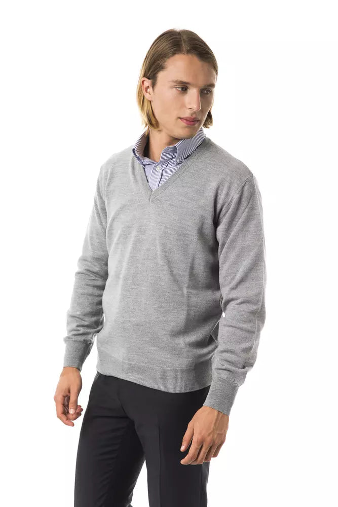 Pull en laine grise pour homme Uominitaliani