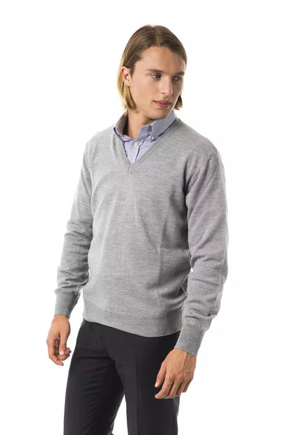 Pull en laine grise pour homme Uominitaliani