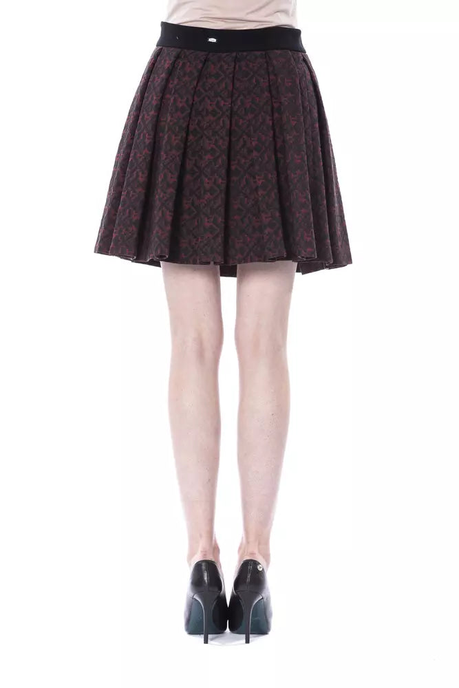 BYBLOS Jupe courte tulipe en coton marron pour femmes