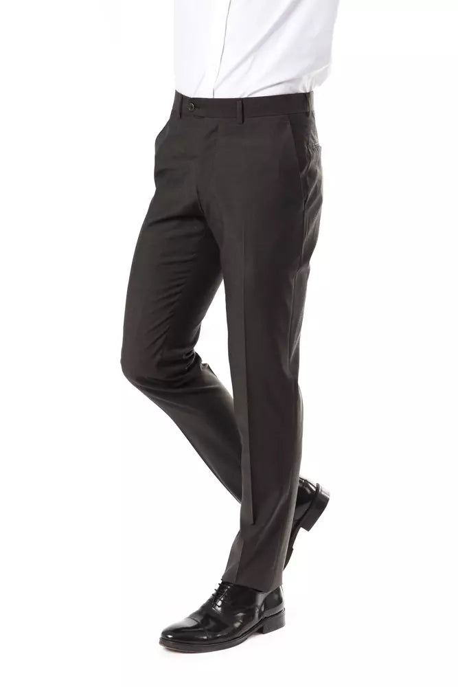 Pantalon de costume gris en laine pour homme Uominitaliani