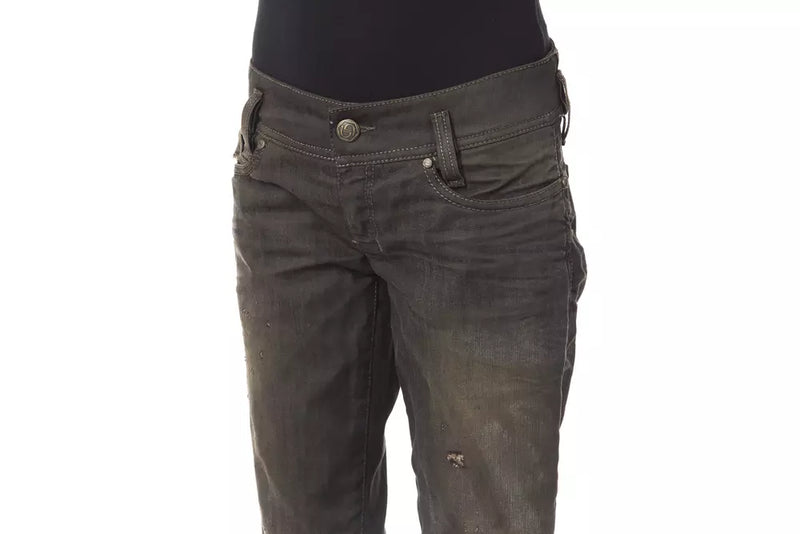BYBLOS Jeans Femme Regular Fit Noir en Coton