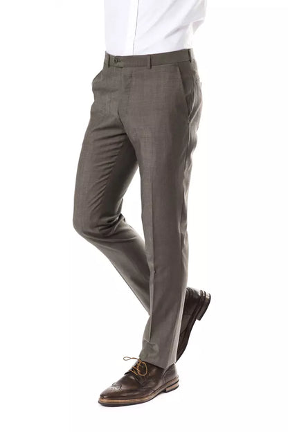 Pantalon de costume pour homme en laine grise Uominitaliani