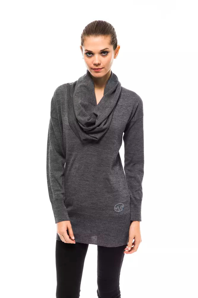 Pull en laine gris bleu Montana pour femme