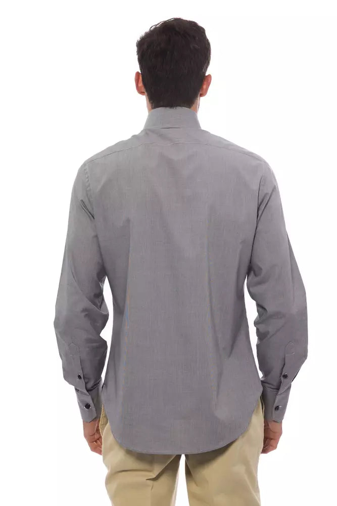 Chemise homme en coton noir, haute couture italienne, Billionaire