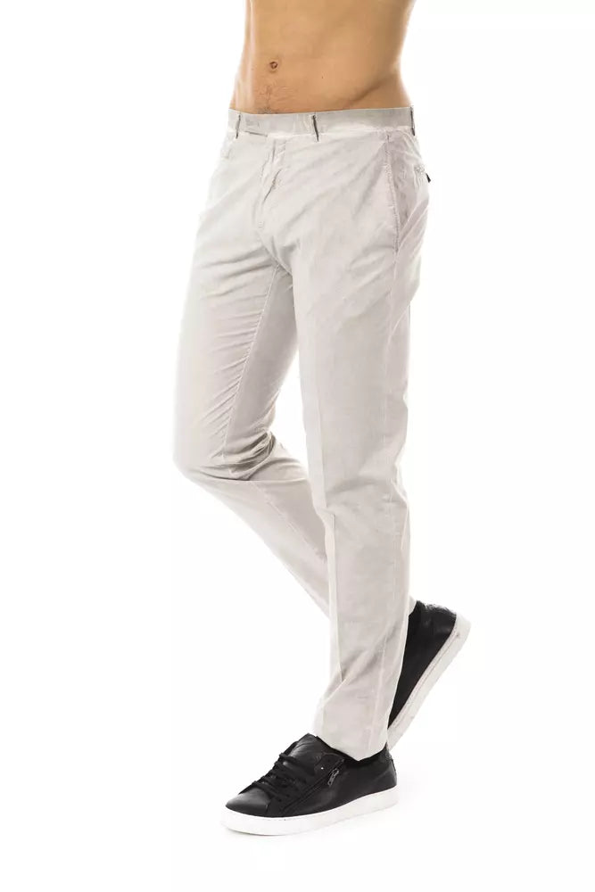 Uominitaliani grijze katoenen casual herenbroek