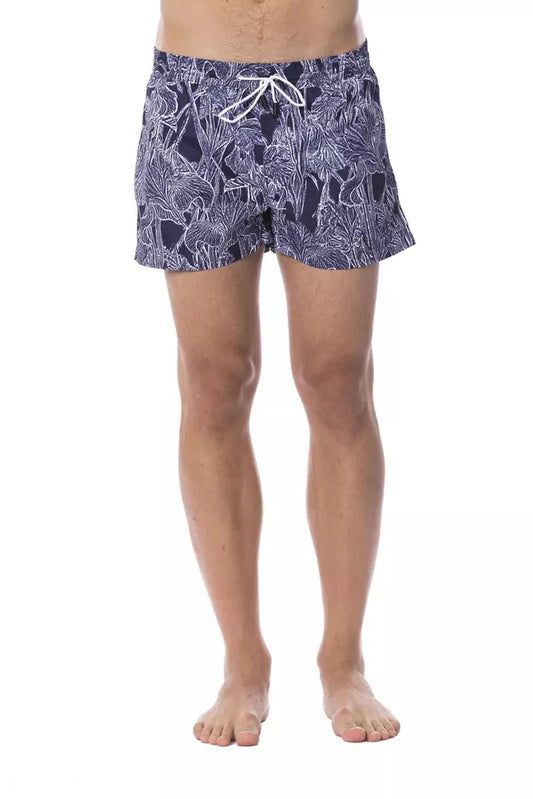 Bermuda de bain pour homme en polyester bleu Roberto Cavalli Sport