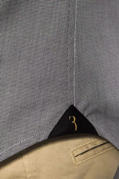 Chemise homme en coton noir, haute couture italienne, Billionaire