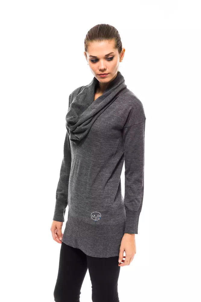 Pull en laine gris bleu Montana pour femme