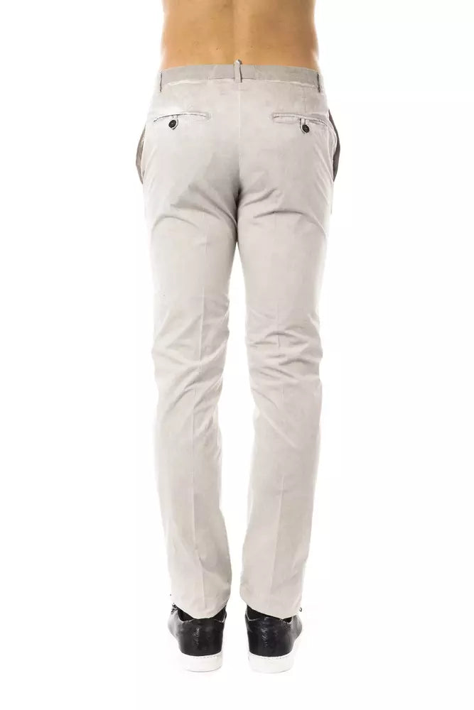 Uominitaliani grijze katoenen casual herenbroek