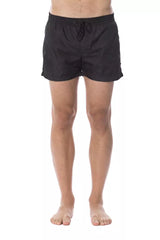 Maillot de bain noir en polyester pour homme, Roberto Cavalli Sport.