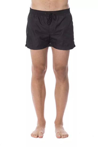 Maillot de bain noir en polyester pour homme, Roberto Cavalli Sport.
