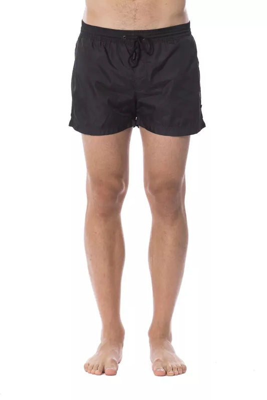 Maillot de bain noir en polyester pour homme, Roberto Cavalli Sport.