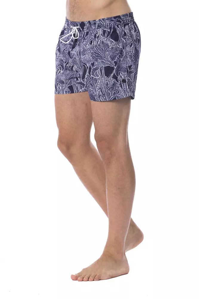 Bermuda de bain pour homme en polyester bleu Roberto Cavalli Sport