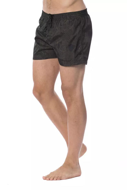 Maillot de bain pour homme en polyester Roberto Cavalli Sport Army