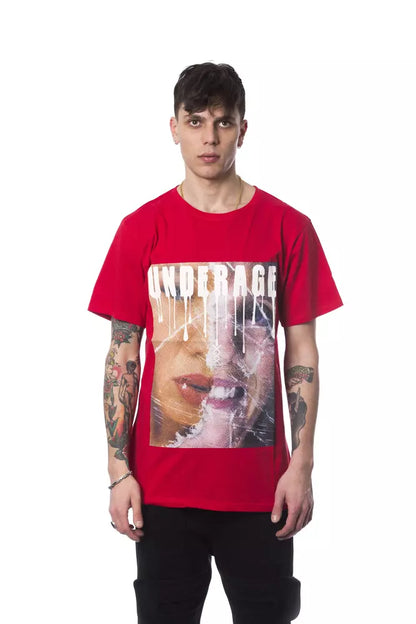 T-shirt homme en coton rouge Nicolo Tonetto