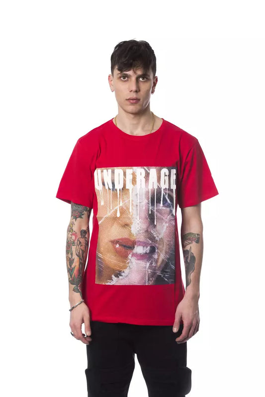 T-shirt homme en coton rouge Nicolo Tonetto
