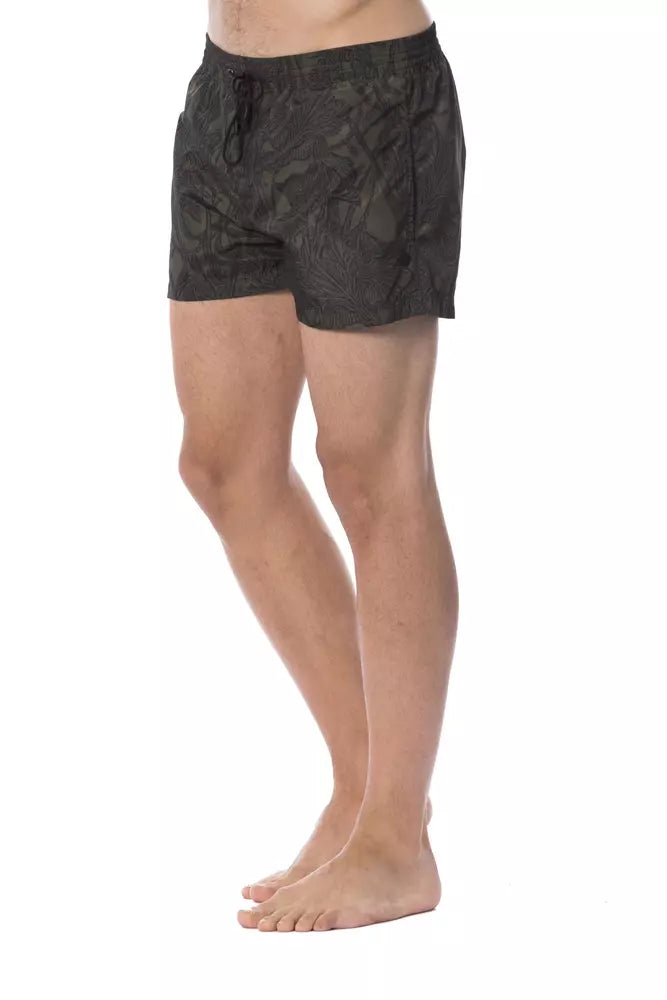 Short de bain pour homme en polyester Army de Roberto Cavalli Sport