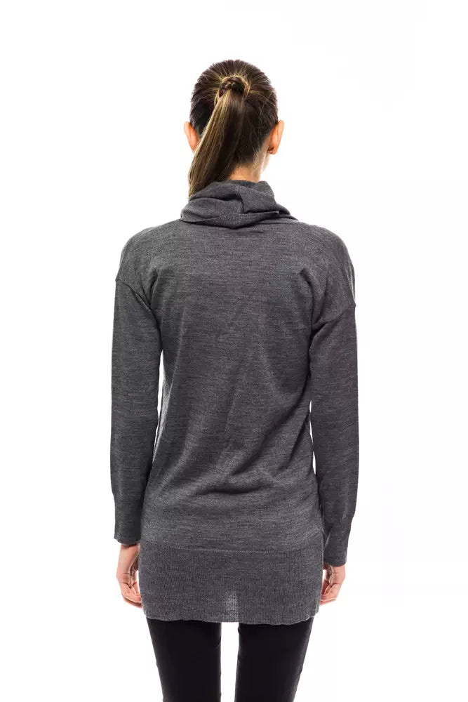 Pull en laine gris bleu Montana pour femme