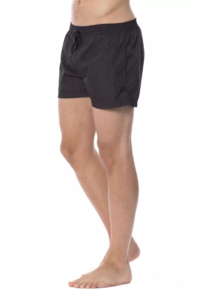 Maillot de bain noir en polyester pour homme, Roberto Cavalli Sport.