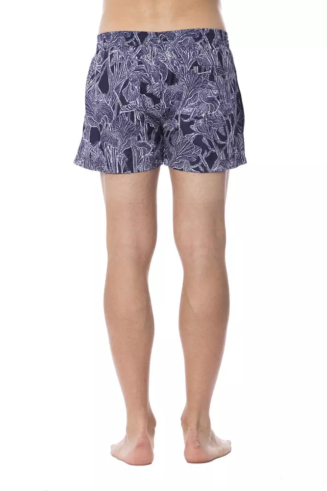 Bermuda de bain pour homme en polyester bleu Roberto Cavalli Sport