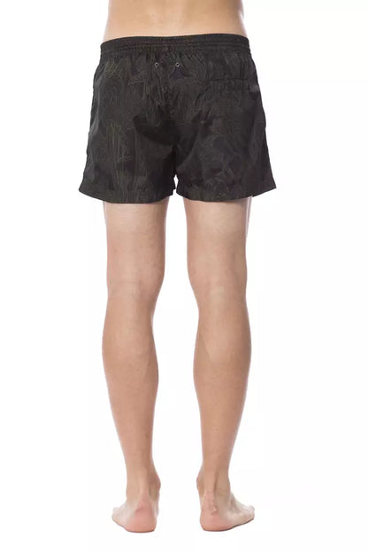 Maillot de bain pour homme en polyester Roberto Cavalli Sport Army