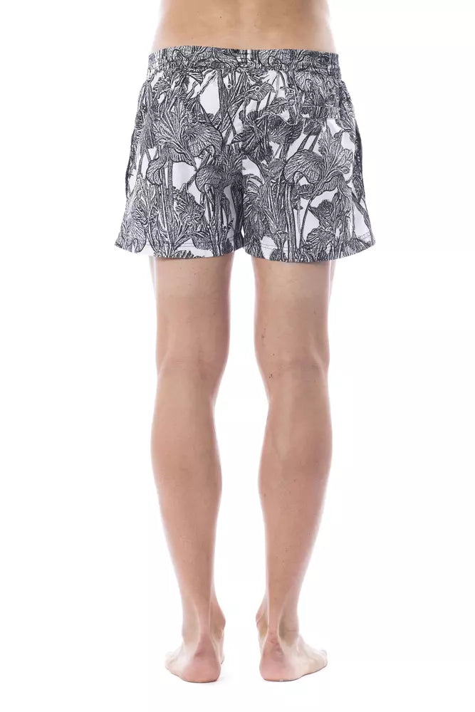 Short de bain noir en polyester pour homme de Roberto Cavalli Sport