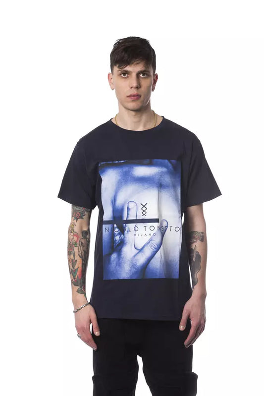T-shirt homme en coton bleu de Nicolo Tonetto