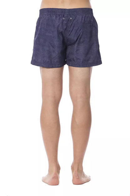 Maillot de bain bleu en polyester pour homme de Roberto Cavalli Sport