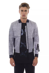 Veste bomber grise en polyester pour homme de Nicolo Tonetto