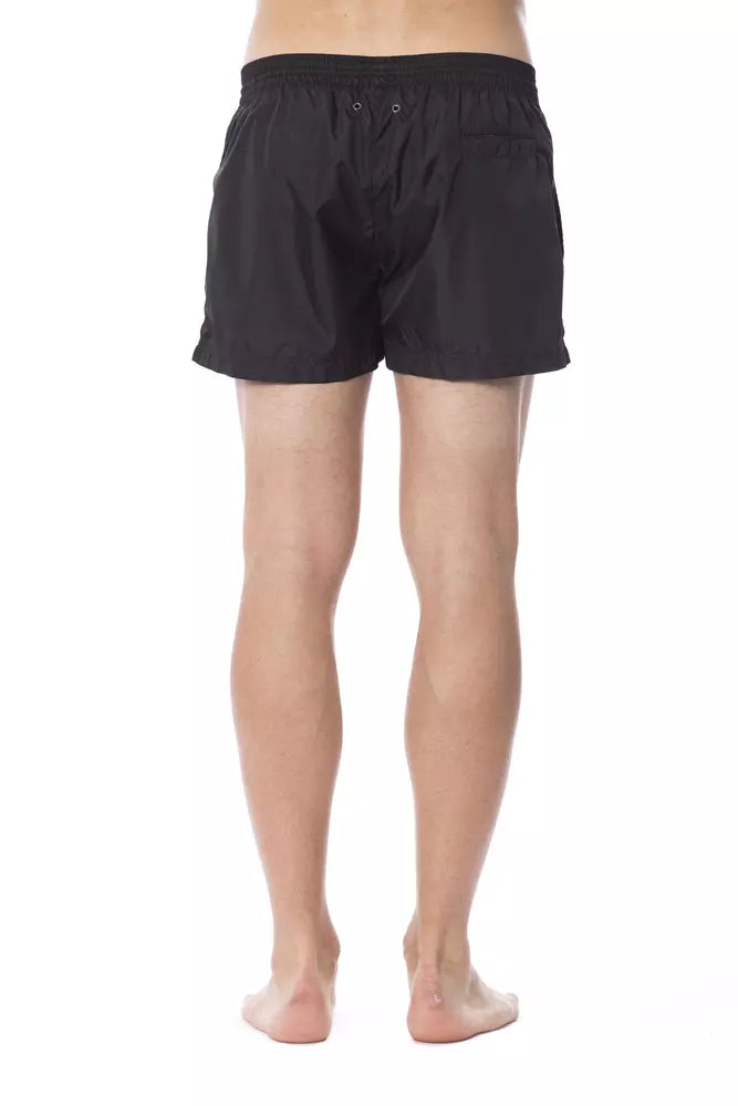 Maillot de bain noir en polyester pour homme, Roberto Cavalli Sport.