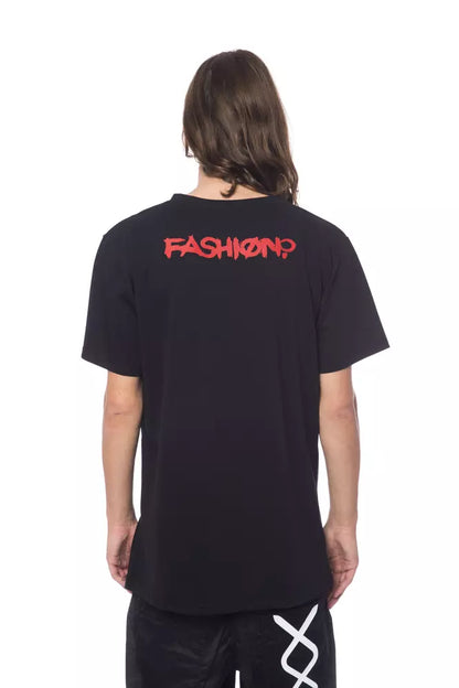 T-shirt homme en coton noir Nicolo Tonetto