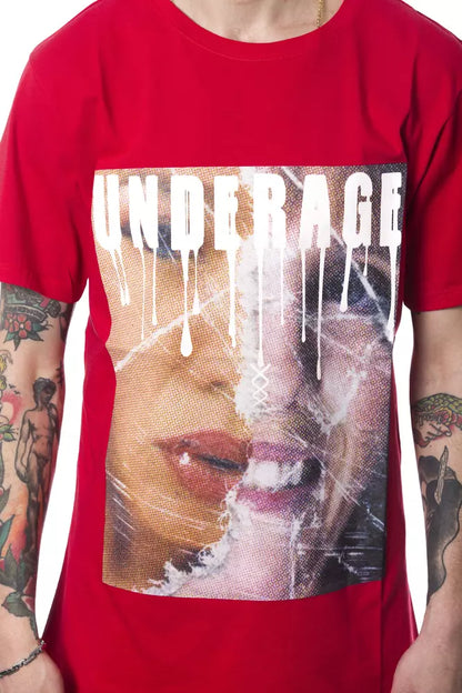 T-shirt homme en coton rouge Nicolo Tonetto
