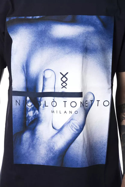 T-shirt homme en coton bleu de Nicolo Tonetto