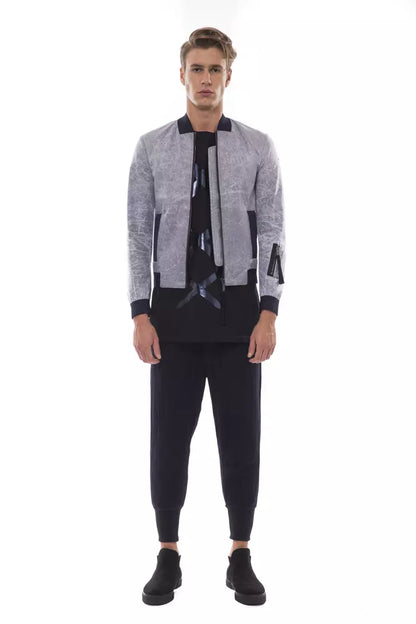 Veste bomber grise en polyester pour homme de Nicolo Tonetto