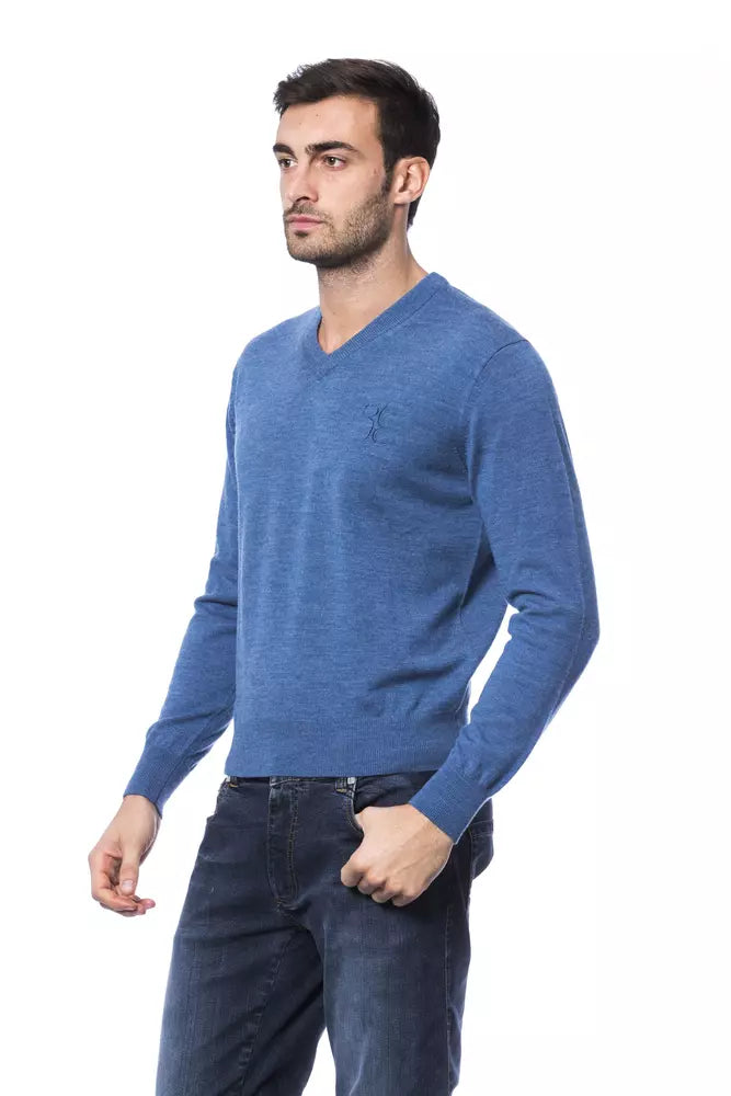 Italiaanse Billionaire Couture geborduurde merinowollen trui met ronde hals.