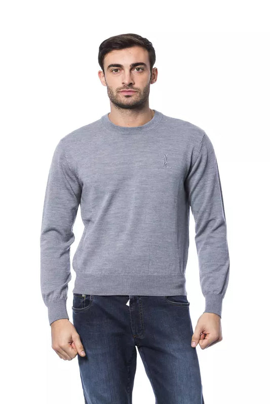 Pull en laine mérinos grise pour homme, Billionaire Italian Couture