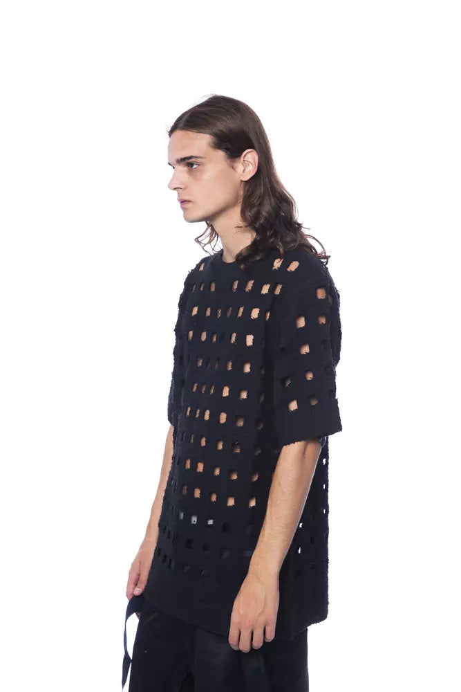 T-shirt homme en coton noir Nicolo Tonetto