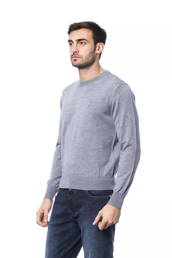 Pull en laine mérinos grise pour homme, Billionaire Italian Couture